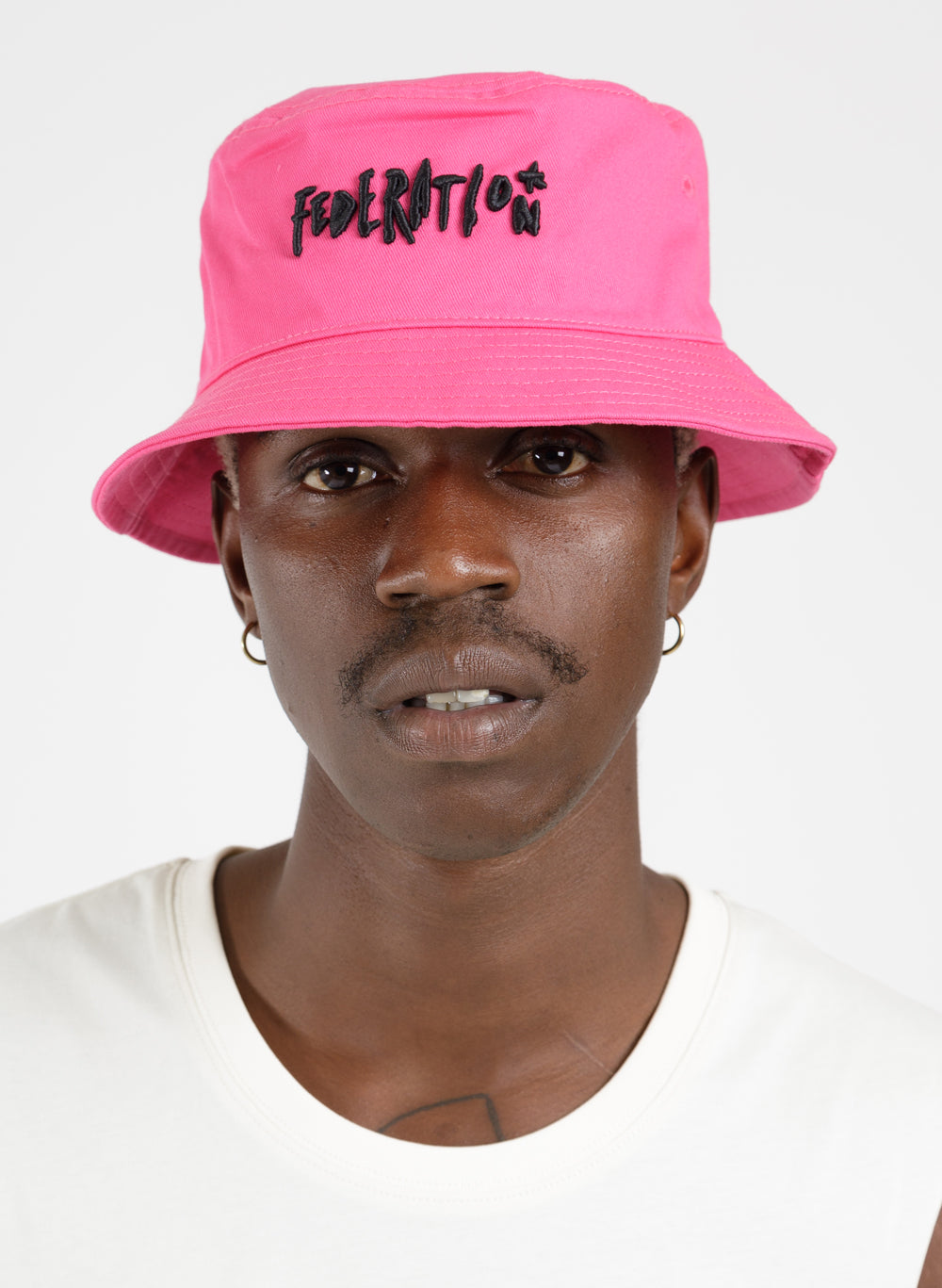 Bucket Hat Inked Hot Pink Black Federation